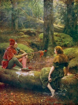 ジョン・コリアー Painting - アーデンの森にて 1892年 ジョン・コリアー ラファエル前派東洋学者